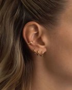 تصویر گوشواره حلقه ای طلایی ضد حساسیت رنگ ثابت 3 سایز متفاوت - ۱ 