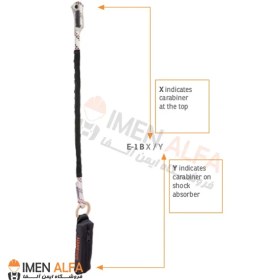 تصویر لنیارد طنابی تک شاخه E-1 B کایا سیفتی Kaya Safety Kaya Safety E-1 B single branch rope lanyard