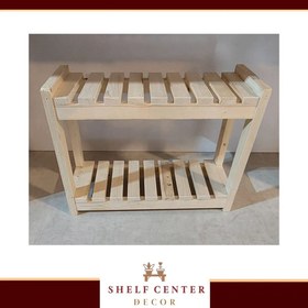 تصویر پایه گلدان 2 طبقه 60 - مشکی 