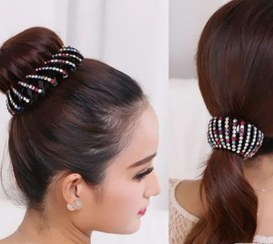 تصویر گیره چنگکی نگین دار طیفی اعلا 18 ردیفه Jeweled claw clip
