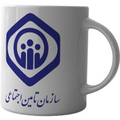 تصویر ماگ چاپلینو با طرح آرم سازمان تامین اجتماعی– M145 Mug Chaplino with the logo design of the Social Security Organization