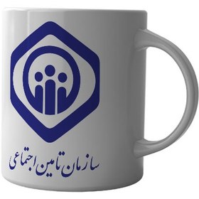 تصویر ماگ چاپلینو با طرح آرم سازمان تامین اجتماعی– M145 Mug Chaplino with the logo design of the Social Security Organization