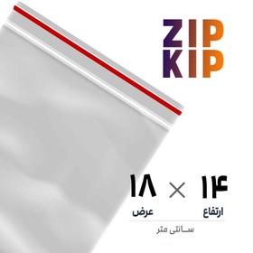 تصویر کیسه نایلون زیپ کیپ | 18*14 افقی | بسته 100 عددی 