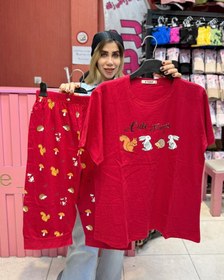 تصویر ست تیشرت شلوارک جوجه تیغی - مشکی 