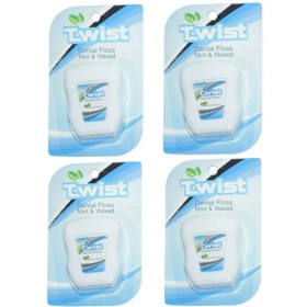 تصویر نخ دندان تویست مدل Mint And Waxed بسته 4 عددی 