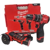 تصویر ست شارژی دریل و ایمپکت و مینی فرز میلواکی طرح مدل fiul2533 