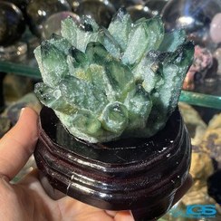 تصویر سنگ بلور دار کریستال کوارتز سبز Crystal Quartz درنجف طبیعی 