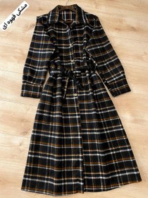 تصویر مانتو بلند چهارخونه 