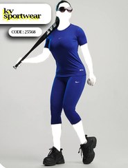 تصویر ست تیشرت شلوارک ورزشی زنانه کد 007 ا Nike womens sports shorts and t shirt set code 007 Nike womens sports shorts and t shirt set code 007