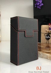 تصویر جعبه سیگار چرمی - (L) بسته معمولی کوتاه - کیف آلومینیومی - روکش مغناطیسی - جعبه سیگار برند CIGBOXTR 