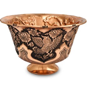 تصویر کاسه قلمزنی گل و مرغ سایز کوچک 