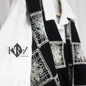 تصویر وست مخمل قلاب‌بافی مدل نغمه “Naghmeh” – Velvet Crochet Vest