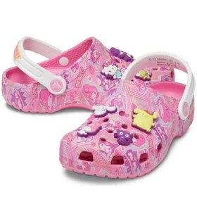 تصویر کراکس کلاسیک هلو کیتی بچه گانه - CROCS CLASSIC HELLO KITTY CLOG PINK 