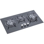 تصویر اجاق گاز شیشه ای ۳ شعله آروما مدل H 138 Aroma Glass Hob Model H 138