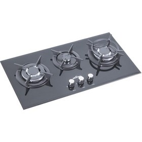 تصویر اجاق گاز شیشه ای ۳ شعله آروما مدل H 138 Aroma Glass Hob Model H 138