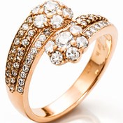 تصویر حلقه انگشتر نقره زنانه طرح رز عیار۹۲۵ با سنگهای زیرکونیا Silver ring