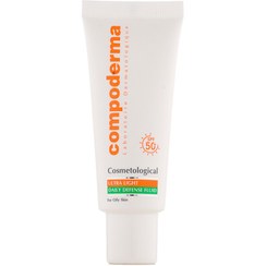 تصویر کرم ضد آفتاب SPF50 پوست چرب کامپودرما 40 میلی لیتر Compoderma SPF50 Sunscreen Cream For Oily Skin 40 ml