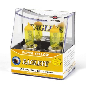 تصویر لامپ زرد ایگل پایه H11 بسته 2 عددی EAGLEYE H11 Yellow H11 12V 55W Super Yellow EAGLEYE