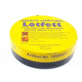 تصویر روغن لحیم آلمانی LOTFETT FELDER بزرگ 50 گرمی طوسی german solder oil lotfett felder large 50 grams gray