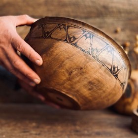 تصویر کاسه چوبی کد 0412 