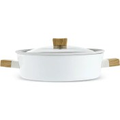 تصویر نیم قابلمه کاراجا سوئیس کریستال چوب کرم 26 سانتی 