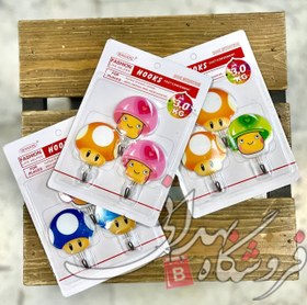 تصویر آویز چسبی 3 عددی طرح قارچ 