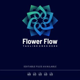 تصویر طراحی لوگو وکتور گل Flow 