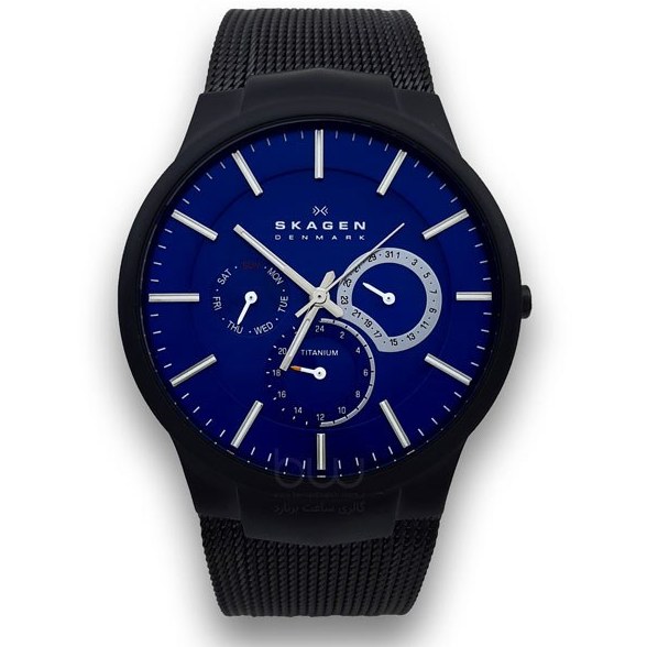 Skagen titanium black on sale & blue multifunction 809xltbn