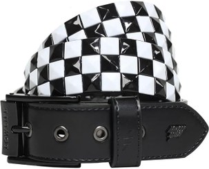 تصویر کمربند دو ردیف استاد مشکی - سفید ایمو (ورژن ECO) کمربند شطرنجی مشکی سفید