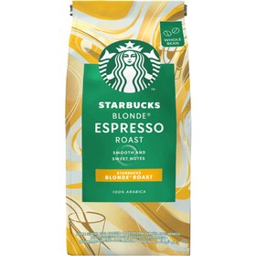 تصویر دانه قهوه استارباکس پاکت 200 گرم Starbucks مدل Blonde Espresso Roast smooth and sweet notes blonde roast Starbucks Blonde Espresso Roast Whole Beans Coffee 200gr