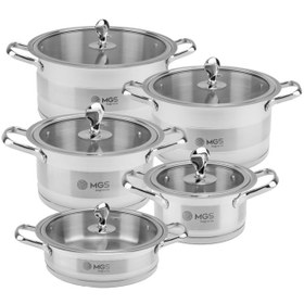 تصویر سرویس قابلمه ۱۰ پارچه استیل MGS کد CWS2111 