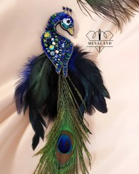 تصویر گلسینه جواهردوزی طاووس فاخر 