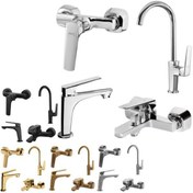 تصویر ست شیرآلات البرز روز مدل ا AlborzRooz Faucet Set, Alpine Gold AlborzRooz Faucet Set, Alpine Gold