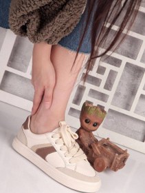 تصویر ونس زنانه کرم قهوه‌ای هفتی کد 220۲ yerfa ladies vans, brown and bage 220۲