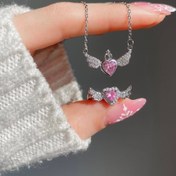 تصویر ست جواهرات فرشته و قلب بالدار 