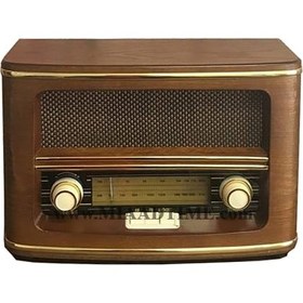 تصویر رادیو چوبی سه کاره رنگ کرم استخوانی مدل 510 