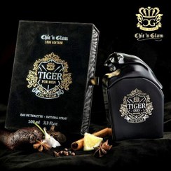 تصویر ادکلن مردانه تایگر عود شیکن گلام بلژیکی اورجینال Chic n Glam Tiger Oud Eau de Parfum For Men 