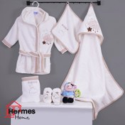 تصویر سرویس حوله نوزادی ۵ تیکه مادرکر MOTHERCARE مدل: BEAR RABBIT KREM 