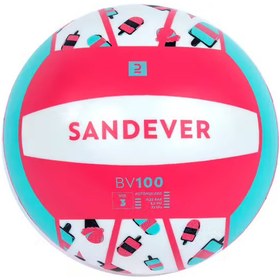 تصویر توپ والیبال ساحلی کوپایا - دکتلون Decathlon Copaya Beach Volleyball Ball - Pink / Palm Tree Pattern - BV100 Fun 