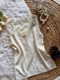 تصویر تاپ بافت یقه دانتل 