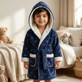 تصویر حوله تن پوش کودک BMA – سرمه ای 
