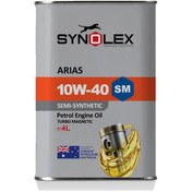 تصویر روغن موتور بنزینی سینولکس نیمه سینتتیک 10W40 SM حجم 4لیتر synolex Arias SAE 10W-40 API SM 4L