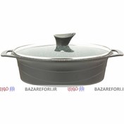 تصویر تابه مرغ خوری درب پیرکس مدل دیاکو برند عروس - بازار فوری Pyrex chicken pan with lid- Diaco model- Arous bra​nd