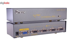 تصویر اسپلیتر VGA یک به چهار دیتک مدل DT-7354 ا Dtech DT-7354 1 to 4 VGA Splitter Dtech DT-7354 1 to 4 VGA Splitter