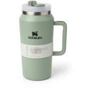 تصویر ماگ استنلی استوانه‌ای 1.9 لیتری با نی و درپوش ضد نشت - صورتی STANLEY 1.9L Stainless Steel Flowstate Quencher Tumbler