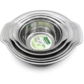 تصویر سرویس آبکش و لگن گرد یونیک دسته دار (5 پارچه) unique-5-round-dishcloth-set