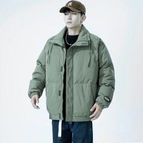 تصویر کاپشن پفی سبز زیتونی Urban Shield | کاپشن زمستانی مردانه‌زنانه مدل ارتشی کلاسیک و ضدآب Urban Shield Olive Green Puffer Jacket | Classic Waterproof Unisex Winter Coat 