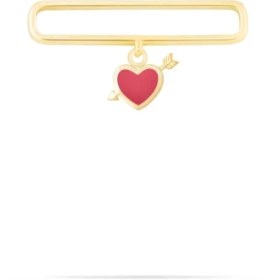 تصویر آویز Apple Watch قلب و تیر با میناکاری مرجانی 