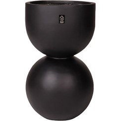 تصویر گلدان فایبر گلاس مدل لوپ بزرگ دهانه 35 در ارتفاع 60 