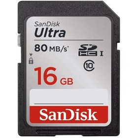 تصویر کارت حافظه سن دیسک مدل Ultra کلاس 10 استاندارد UHS-I U1 سرعت 80MBps 533X ظرفیت 16 گیگابایت ا SanDisk Ultra UHS-I U1 Class 10 80MBps 533X SDHC - 16GB SanDisk Ultra UHS-I U1 Class 10 80MBps 533X SDHC - 16GB